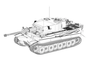 panzer vi tiger 427 early production 3D Model