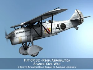 fiat cr32 - italy air force - gruppo baleari 3D Model