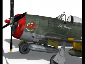republic p-47d thunderbolt little bunny 3D Model