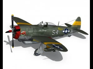 republic p-47d thunderbolt little bunny 3D Model