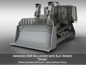 israeli armored d9r bulldozer 3D Модель