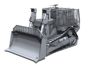 israeli armored d9r bulldozer Modello 3D