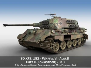 panzerkampfwagen vi - ausf b - tiger ii - 313 3D Model