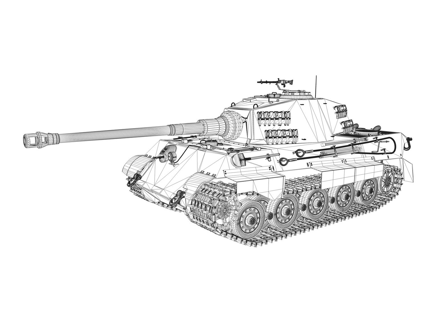 Нарисовать танк Королевский тигр