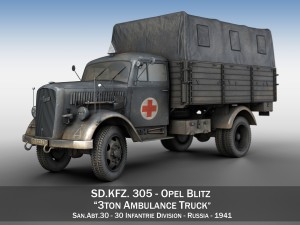 opel blitz - ambulance - sanabt30 Modelo 3D