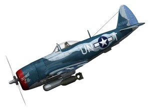 republic p-47 thunderbolt - ole miss lib 3D Model