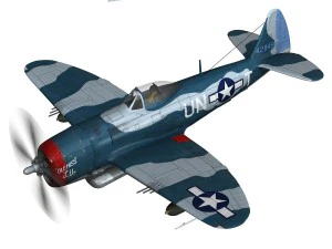 republic p-47 thunderbolt - ole miss lib 3D Model