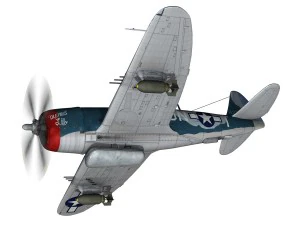 republic p-47 thunderbolt - ole miss lib 3D Model