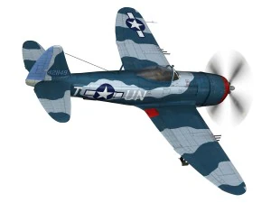 republic p-47 thunderbolt - ole miss lib 3D Model