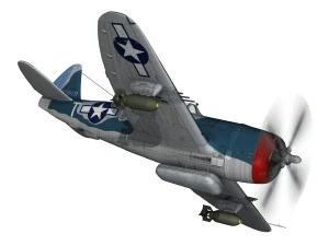 republic p-47 thunderbolt - ole miss lib 3D Model
