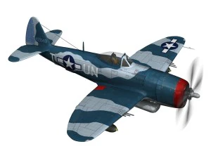 republic p-47 thunderbolt - ole miss lib 3D Model
