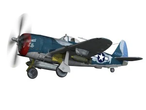 republic p-47 thunderbolt - ole miss lib 3D Model