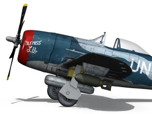 republic p-47 thunderbolt - ole miss lib 3D Model