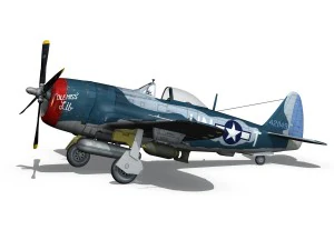 republic p-47 thunderbolt - ole miss lib 3D Model