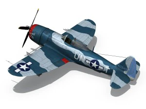 republic p-47 thunderbolt - ole miss lib 3D Model