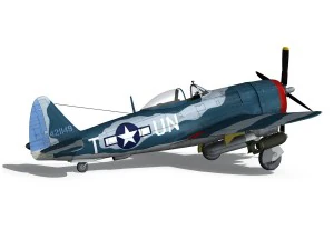 republic p-47 thunderbolt - ole miss lib 3D Model