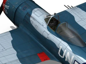 republic p-47 thunderbolt - ole miss lib 3D Model