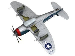 republic p-47 thunderbolt - ole miss lib 3D Model