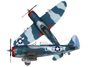 republic p-47 thunderbolt - ole miss lib 3D Model