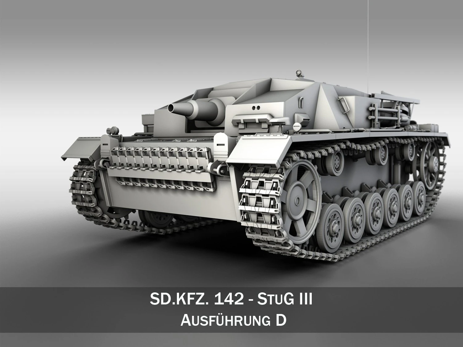 stug iii - ausf d 3D Model .c4d .max .obj .3ds .fbx .stl .blend 