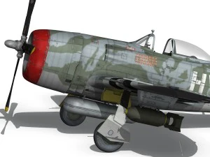 republic p-47d thunderbolt - hv-a - ltcol fsga 3D Model