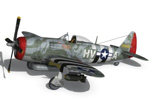 republic p-47d thunderbolt - hv-a - ltcol fsga Modello 3D