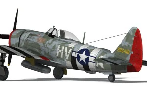 republic p-47d thunderbolt - hv-a - ltcol fsga 3D Model