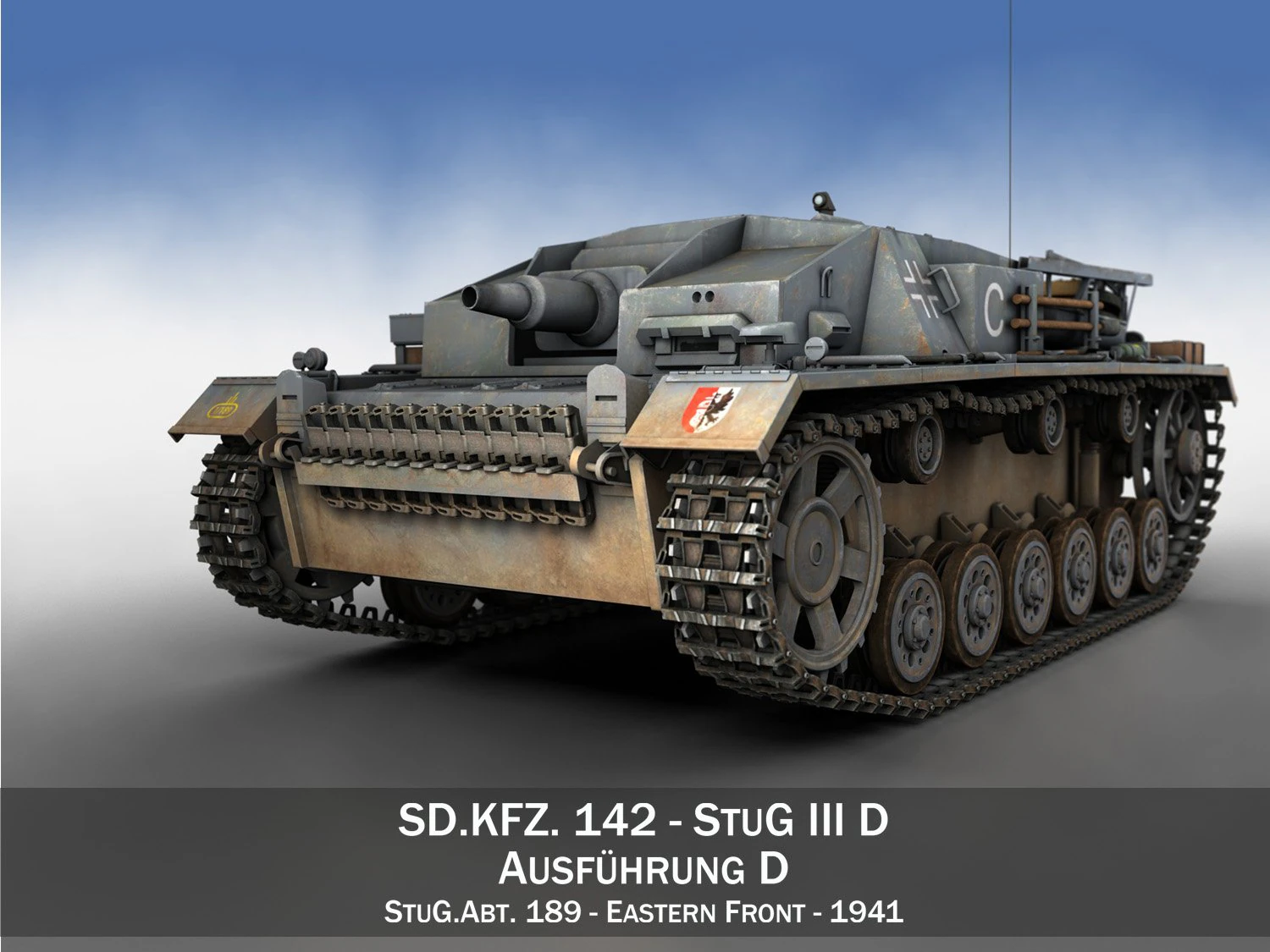 stug iii - ausf d - stug abt 189 3D Model .c4d .max .obj .3ds .fbx .stl .blend 