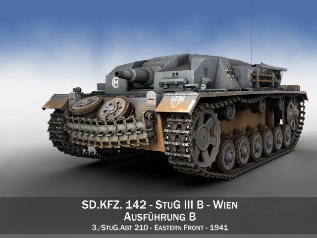 stug iii - ausf b - wien 3D Model .c4d .max .obj .3ds .fbx .stl .blend 
