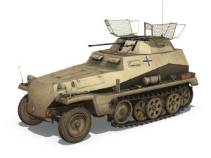 sdkfz 250 - reconnaissance halftruck - 23 pzdiv Modello 3D