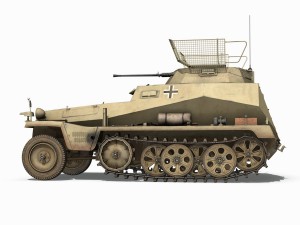 sdkfz 250 - reconnaissance halftruck - 23 pzdiv Modello 3D