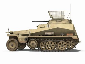 sdkfz 250 - reconnaissance halftruck - 23 pzdiv 3D Model