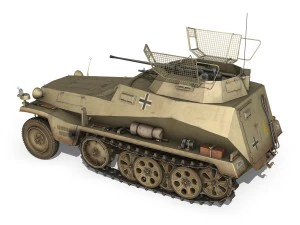 sdkfz 250 - reconnaissance halftruck - 23 pzdiv 3D Model