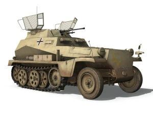 sdkfz 250 - reconnaissance halftruck - 23 pzdiv 3D Model
