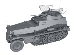 sdkfz 250 - reconnaissance halftruck - 23 pzdiv Modello 3D