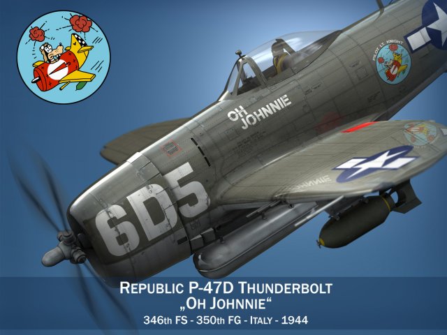 republic p-47 thunderbolt - oh johnnie 3D Модель .c4d .max .obj .3ds .fbx .stl .blend 