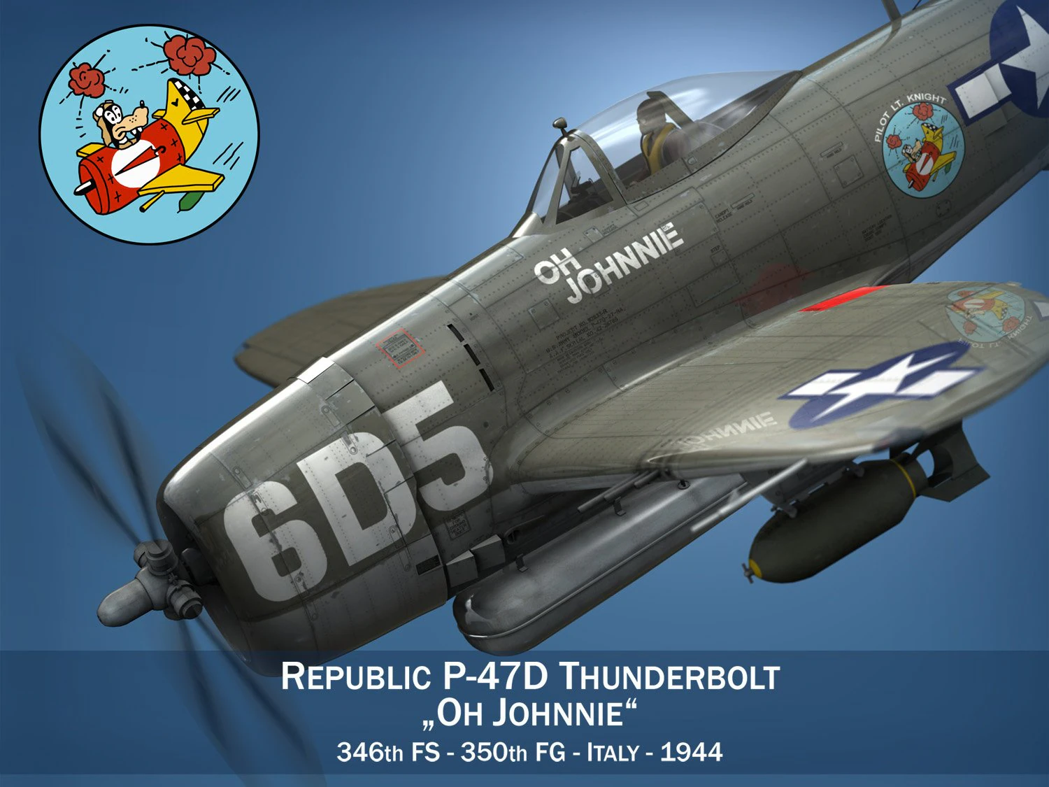 republic p-47 thunderbolt - oh johnnie 3D Model .c4d .max .obj .3ds .fbx .stl .blend 