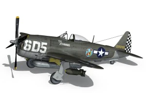 republic p-47 thunderbolt - oh johnnie 3D Model