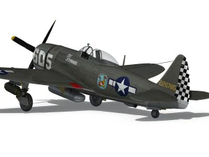 republic p-47 thunderbolt - oh johnnie 3D Model