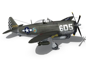republic p-47 thunderbolt - oh johnnie 3D Модель