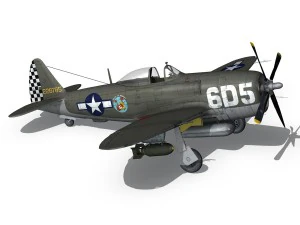 republic p-47 thunderbolt - oh johnnie 3D Model