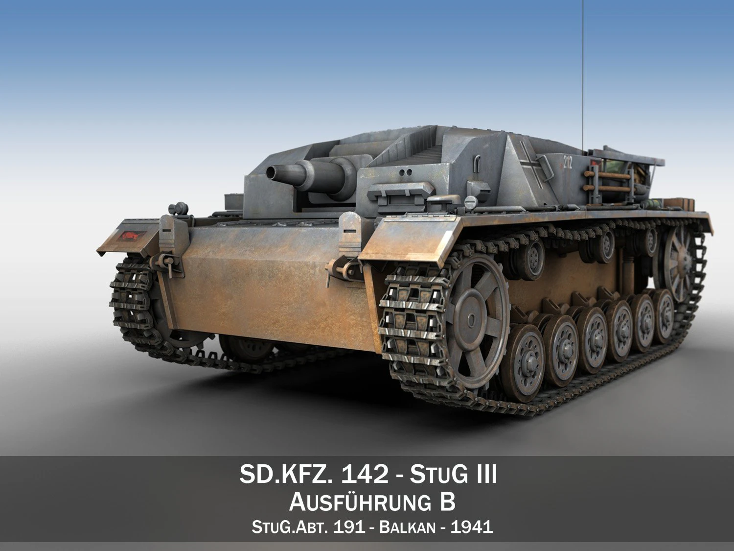 stug iii - ausfb - stug abt 191 3D Model .c4d .max .obj .3ds .fbx .stl .blend 