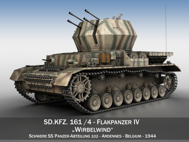 flakpanzer iv - wirbelwind - sss-pzabt 102 Modèle 3D .c4d .max .obj .3ds .fbx .stl .blend 