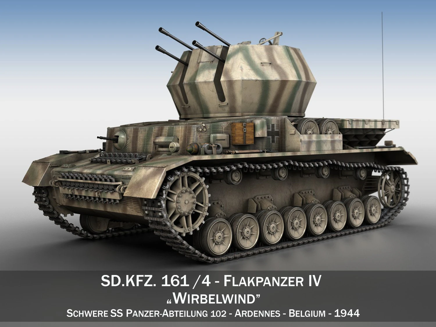 flakpanzer iv - wirbelwind - sss-pzabt 102 3D Model .c4d .max .obj .3ds .fbx .stl .blend 