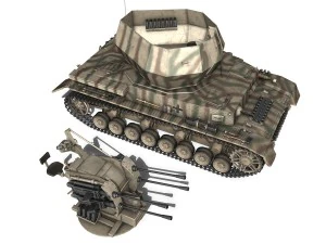flakpanzer iv - wirbelwind - sss-pzabt 102 3D Model