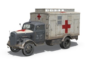 opel blitz - 3t ambulance truck - 11 pzdiv 3D 模型