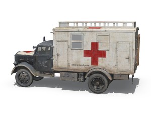 opel blitz - 3t ambulance truck - 11 pzdiv 3D 模型