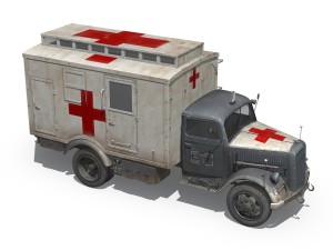 opel blitz - 3t ambulance truck - 11 pzdiv 3D 模型