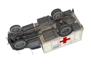 opel blitz - 3t ambulance truck - 11 pzdiv 3D 模型