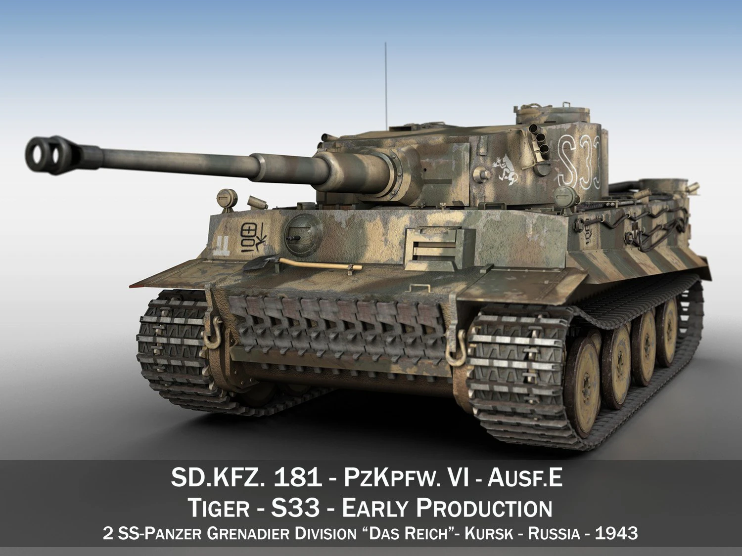 panzer vi - tiger - s33 - early production 3D Model .c4d .max .obj .3ds .fbx .stl .blend 